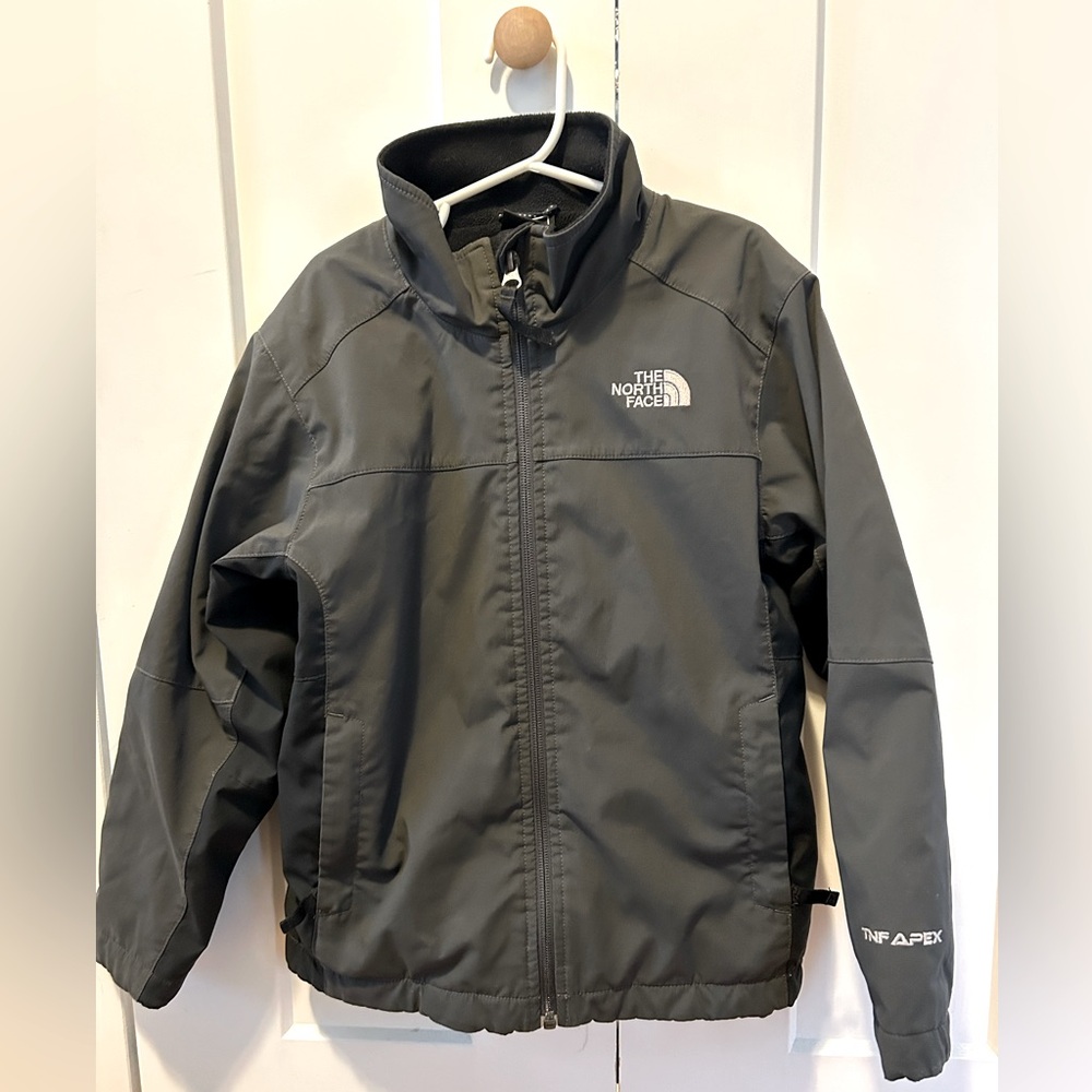 Kids North Face Soft Shell Jacket with fleece inside 
Size 7-8